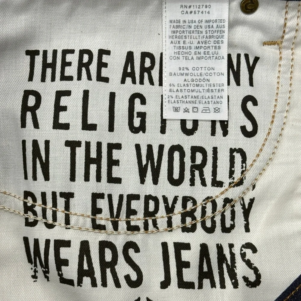 True Religion Tony Skinny Mens Jeans 44 x 32 Indigo Blue Super Stretch Denim NWT